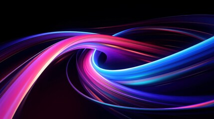 Naklejka premium Abstract multicolor wavy line of light, neon glowing lines, magic energy space light concept, abstract background wallpaper design
