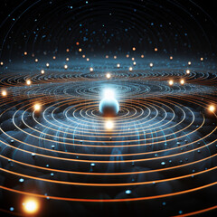 Fototapeta na wymiar A digital illustration of the physics of gravitational waves in the universe