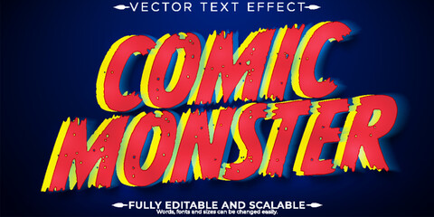 Comic book text effect, editable vintage and cartoon text style