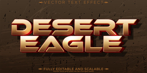 Fototapeta premium Desert eagle text effect, editable old and steampunk text style