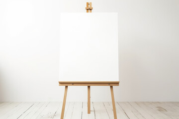 blank canvas on an easel - white canvas - AI Generated
