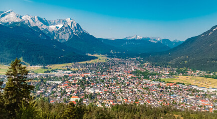 Alpine summer view at Mount Wank, Garmisch-Partenkirchen, Bavaria, Germany