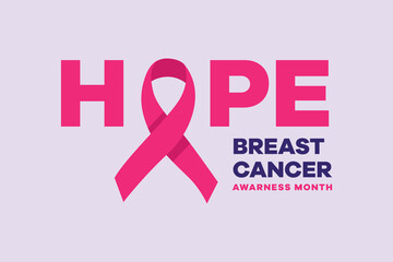 International breast cancer awareness month concept. Colored flat vector illustration isolated. 
