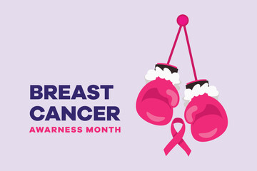 International breast cancer awareness month concept. Colored flat vector illustration isolated. 