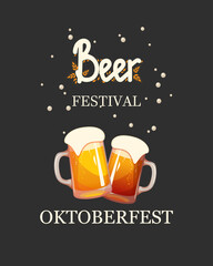 Oktoberfest background. Beer festival.Web banner.Vector illustration.