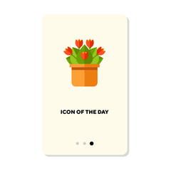 Home plant vector icon. Pot, plant, blossom isolated sign. Gardening and plants concept. Vector illustration symbol elements for web design and apps