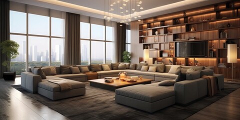 Stylish of luxurious living room.