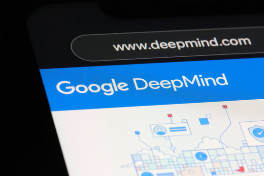 Shanghai,China-March 31st 2023: Google DeepMind logo on official website. AI company