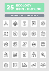 Ecology Environtment outline icon style design