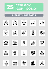 Ecology Environtment glyph icon style design