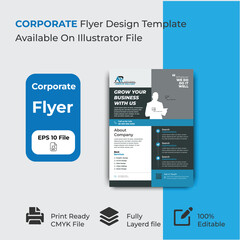 Corporate business cover page a4 flyer design template for print.