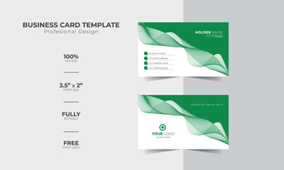 Modern Green wavy business card design