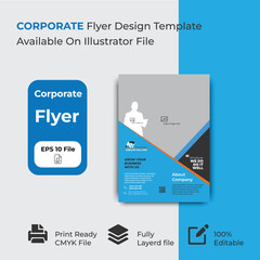 Corporate business cover page a4 flyer design template for print.