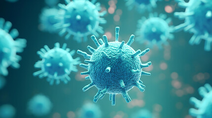Covid Virus Coronavirus Pandemic Vaccine Immune System Cyan Illustration	