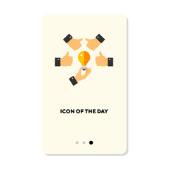 Idea approval icon. Voting, brainstorming, thinking isolated vector. Creation and innovation concept. Vector illustration symbol elements for web design