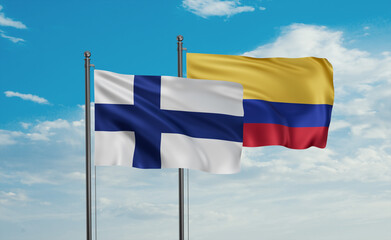 Colombia and Finland flag