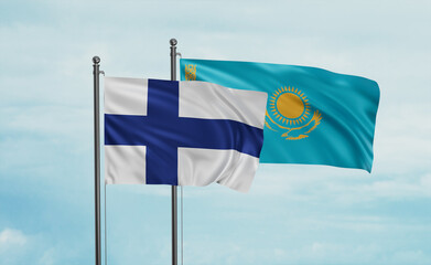 Kazakhstan and Finland flag
