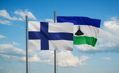 Lesotho and Finland flag