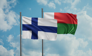 Madagascar and Finland flag