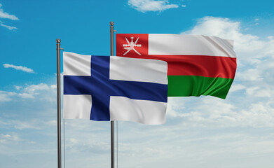 Oman and Finland flag