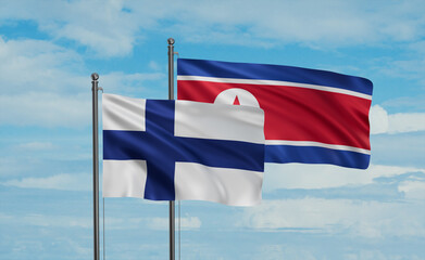North Korea and Finland flag
