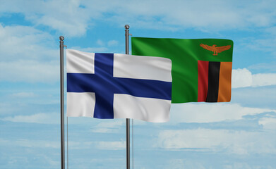 Zambia and Finland flag