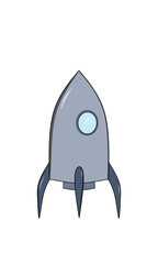 illustration of a Rocket ship icons that ready for launch with gray and blue color