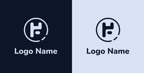 simple logo of letter H and F