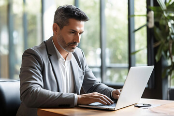 Fototapeta premium businessman working on laptop