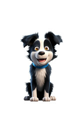 Border collie dog cartoon character. Clipart with an isolated background.