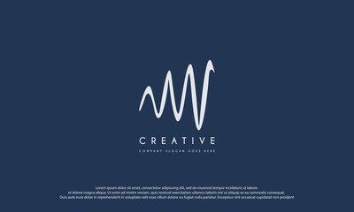 Letter M sound wave logo design vector inspiration