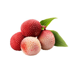 lychee fruit on isolated background. Generative AI