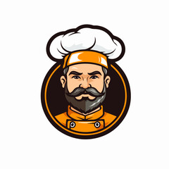 Chef character cartoon logo vector symbol