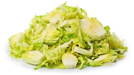 Chopped cabbage isolated in white background