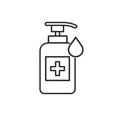 Hand Soap sanitizer bottle Icon Illustration Logo Template