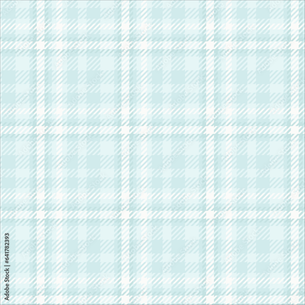 Wall mural Light blue plaid pattern with twill weave.Pastel tartan check seamless pattern in light blue and white.Vector illustration geometric background for fabric and paper.