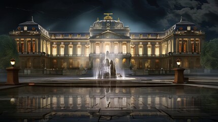 Palace of Versaille in the night, generated by AI