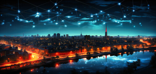 Fototapeta premium communication lines surrounding a city
