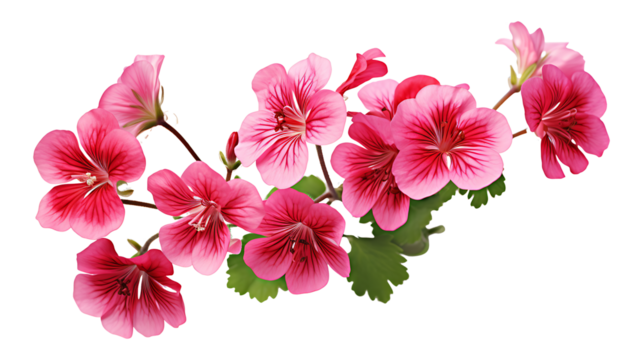 Geranium phaeum flowers isolated on transparent background