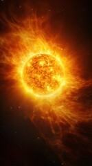 Close up of the star the sun, supernova star exploding, massive exoplanet
