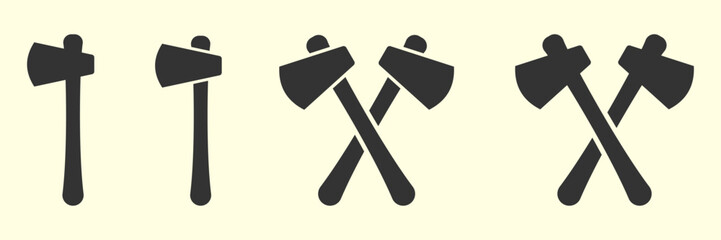  Axe vector flat icons set