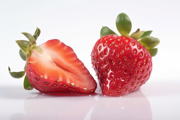 Strawberry on background. Juicy red berry, fresh and sweet.