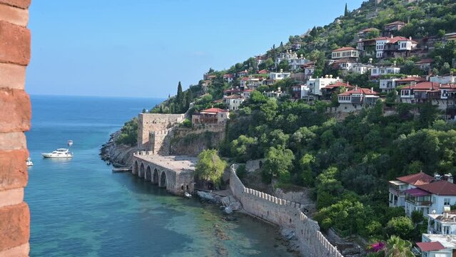 Alanya city, Turkey, view from red tower (kizil kule)