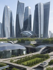 Fototapeta premium Green and White Future