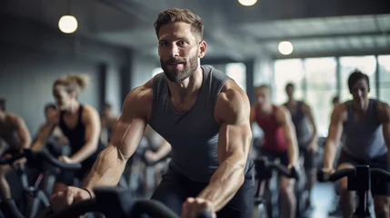 Foto auf Acrylglas Fitness Portrait of athletic man in a gym