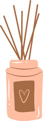 Aromatherapy diffuser, reed diffuser, spa clipart, home decoration 