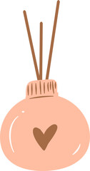 Aromatherapy diffuser, reed diffuser, spa clipart, home decoration 