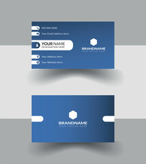 Professional corporate blue based business card.Easy editable vector file.Versatile use any kind of identity.Blue and white color gradient business card.Eye cathing smart modern business card.