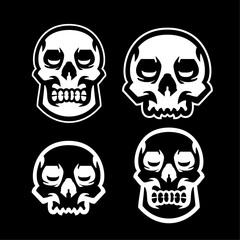 Set of skull head mascot logo