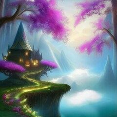 Fantasy home in wonderland